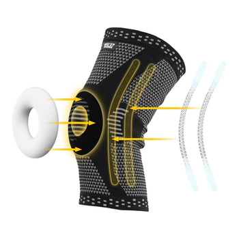 Коленный бандаж фиксатор 4FIZJO со стабилизацией коленной чашечки 1 шт Size S Черный/Серый (AW010254)