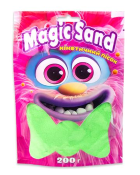 Кінетичний пісок Strateg Magic Sand 200г Зелений + форми 39401-2