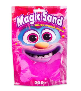 Кінетичний пісок Strateg Magic Sand 200г Рожевий + форми 39401-8
