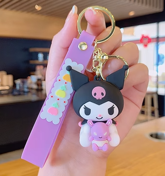 Брелок на сумку Куроми аниме , брелок для рюкзака (Kuromi ) геншен, манги, hello kitty, Санріо Кітті, Мелоди розовый (AN)20178