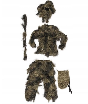 Маскировочный костюм Mil-Tec Anti Fire из 4 предметов Woodland брюки, толстовка, шляпа и лента 11961820