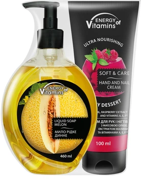 Промо набор Energy of Vitamins Гель-мыло Melon juice 460 мл + Крем для рук и ногтей Berry dessert 100 мл (ROZ6400206114)