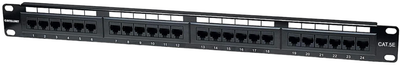 Патч-панель Intellinet 19" 1U kat.5e 24xRJ45 для серверної шафи/стійки (766623513555)