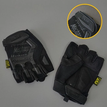 Защитные тактические военные перчатки без пальцев MECHANIX для рыбалки охоты черные АН5628 размер L