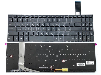 Клавіатура для ASUS FX570UD, FX570Z, FX570ZD, FX570U, X570U, X570UD, X570ZD, X570D, K570U, K570UD, K570Z, K570ZD (RU Black з підсвіткою) (67952)