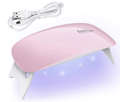 Лампа для манікюру UV/LED SUN MINI для нігтів на USB-кабелі рожева 6W(р)