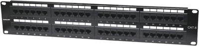 Патч-панель Intellinet 19" 2U Cat6 48xRJ45 для серверної шафи/стійки (766623560283)