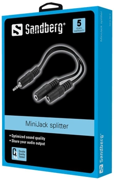 Кабель аудіо стерео Sandberg mini-jack 3.5 мм M/2F (5705730502163)