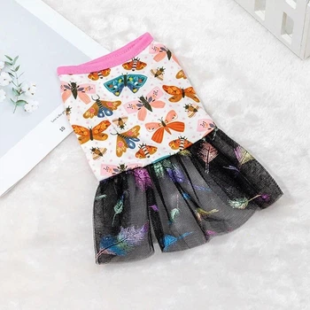 Платье для собак и кошек мини пород Black-Pink Size S