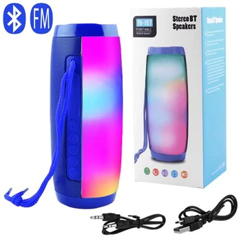 Bluetooth-колонка TG157 с ПОДСВЕТКОЙ, speakerphone, радио, синий