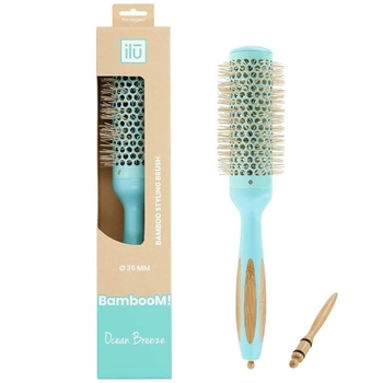 Кругла щітка для волосся Ilu Bamboom Cepillo Redondo блакитна для укладання 3.5 см 1 шт (5903018919225)