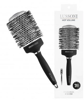 Кругла щітка для волосся Lussoni Hot Volume Cepillo Redondo Srebrzysto-чорна для укладання 6.5 см 1 шт (5903018915555)