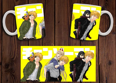 Чашка біла керамічна "Chainsaw Man" Людина бензопила 17 Aurora
