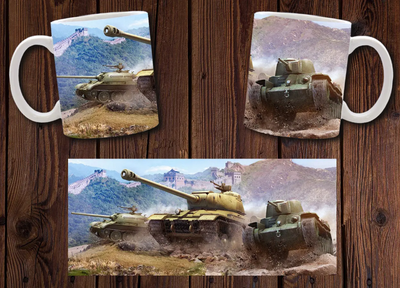 Чашка біла керамічна з принтом "World of Tanks" Світ Танків 12 Aurora