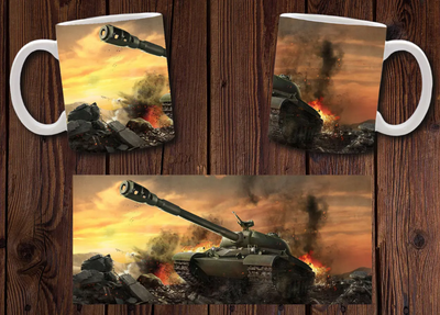 Чашка біла керамічна з принтом "World of Tanks" Світ Танків 14 Aurora