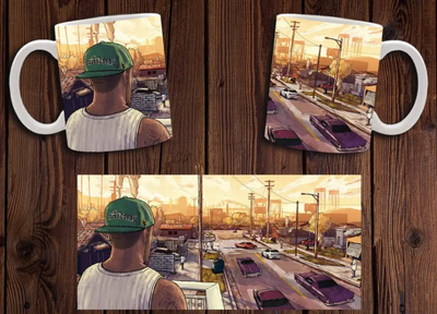 Чашка белая керамическая "GTA San Andreas" ГТА Сан Андреас 15 Aurora