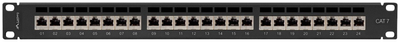 Патч-панель Lanberg 19" 1U Cat7 24xRJ45 для серверної шафи/стійки (PPS7-1024-B)
