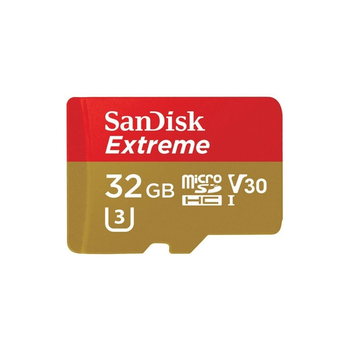 Карта памяти microSDHC (UHS-1 U3) SanDisk Extreme Action A1 32Gb class 10 V30 (R100MB/s, 667x) (adapter SD)