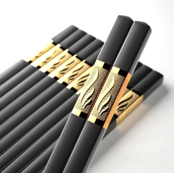 Многоразовые пластиковые китайские палочки для суш и еды Black Gold