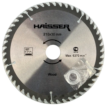 Пильный диск по дереву Haisser 210х30 50 зуб - 1 шт, арт.дск008