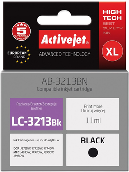 Картридж Activejet для Brother LC3213BK Supreme 11 мл Black (AB-3213BN)
