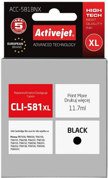 Tusz Activejet do Canon CLI-581XLBk Supreme 11.7 ml Black (ACC-581BNX)