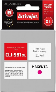 Tusz Activejet do Canon CLI-581XLM Supreme 11.7 ml Magenta (ACC-581MNX)