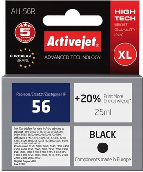 Картридж Activejet для HP 56 C6656A Premium 25 мл Black (5904356280657)