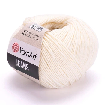 Нитки YarnArt Jeans (ЯрнАрт Джинс) № 03 молочный пряжа