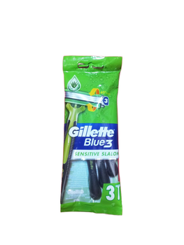 Упаковка одноразових станків для гоління Gillette Blue 3 Sensetive, 3 шт (124119)
