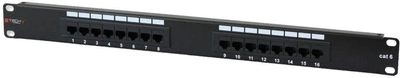 Panel krosowy Techly 19" Cat.6 16xRJ45 do szafy/racka serwerowego (8054529022885)