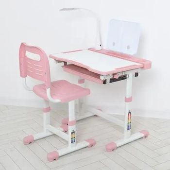 Парта шкільна з лампою M 5068, light pink