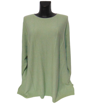 Тонкий джемпер с люрексом Kiss me 8029 2XL-3XL зеленый