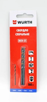 Свердло спіральне по металу WURTH RED LINE HSS DIN338 3.5 мм 2шт.(0624735902)