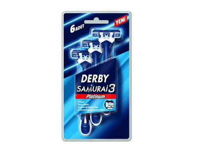 Бритва одноразова Derby 3шт леза SAMURAI PLATINUM