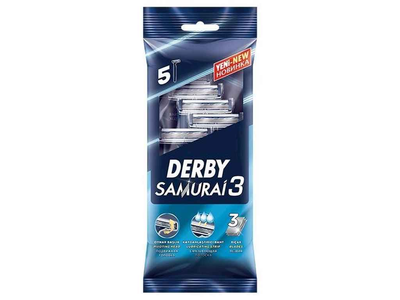Бритва одноразова Derby 5шт 3 леза SAMURAI