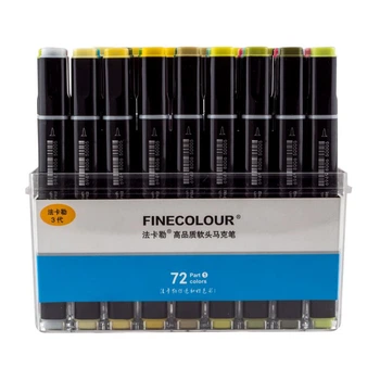 Набір маркерів Finecolour Brushmarker, 72 кольори, 2 коробки (EF102-TB72)