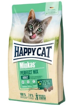 Happy Cat (Хэппи Кэт) Minkas Perfect Mix - Сухой корм с курицей, рыбой и ягненком для взрослых кошек, 1.5 кг