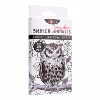 Набор маркеров Santi sketch Gray Tones, 6 шт. (390544)