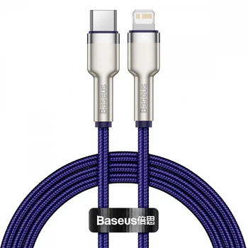 Кабель Baseus Cafule Metal Type-C to Lightning PD 20W (1m) purple CATLJK-A05