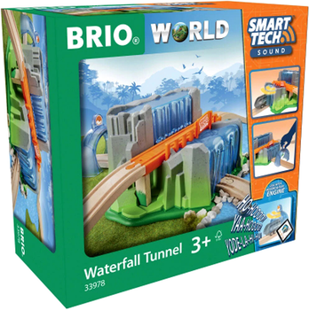 Залізничний тунель Brio Smart Tech з водоспадом (7312350339789)