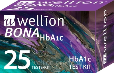 Тест смужки Wellion BONA (HbA1c) для визначення глікованого гемоглобіну 25 шт
