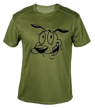 Футболка потовідвідна армійська ЗСУ з принтом "Смішний собака" в оливі XL