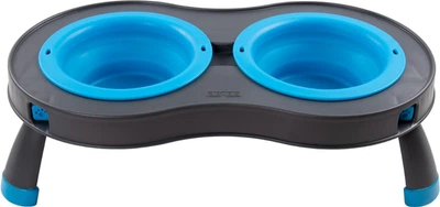 Миска Dexas Double Elevated Feeder подвійна на складній підставці мала 240 мл Блакитна (PW1004322194)