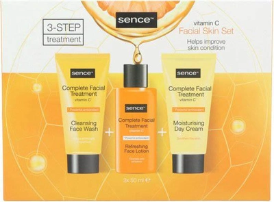 Набір Sence Collection Vitamin C Очищаючий гель для обличчя 50 мл + освіжаючий лосьйон для обличчя 50 мл + зволожуючий денний крем 50 мл (8720701034495)