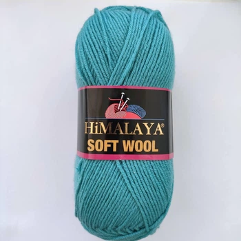 Пряжа Soft Wool Himalaya Турция 25% шерсть 75% акрил 100 г - 250 м цвет бирюзовый Спицы 4 мм