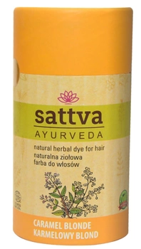 Фарба для волосся Sattva Natural Herbal Dye for Hair натуральна рослинна Caramel Blonde 150 г (5903794185401)