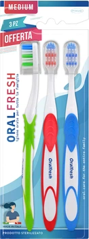 Зубна щітка Piave Oralfresh Medium 3 шт (8009315035242)