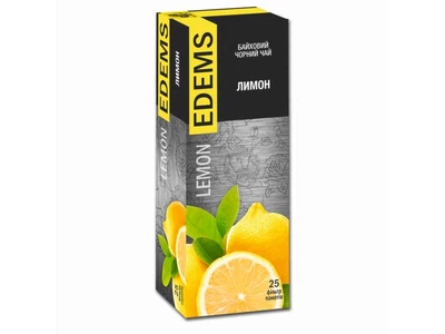 Чай фасований чорний Еdems 25 пакетиків Лимон