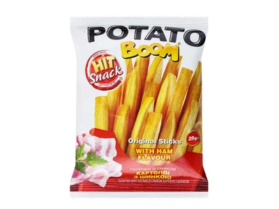 Картопля Золоте Зерно 25г з шинкою Potato Boom Hit snack